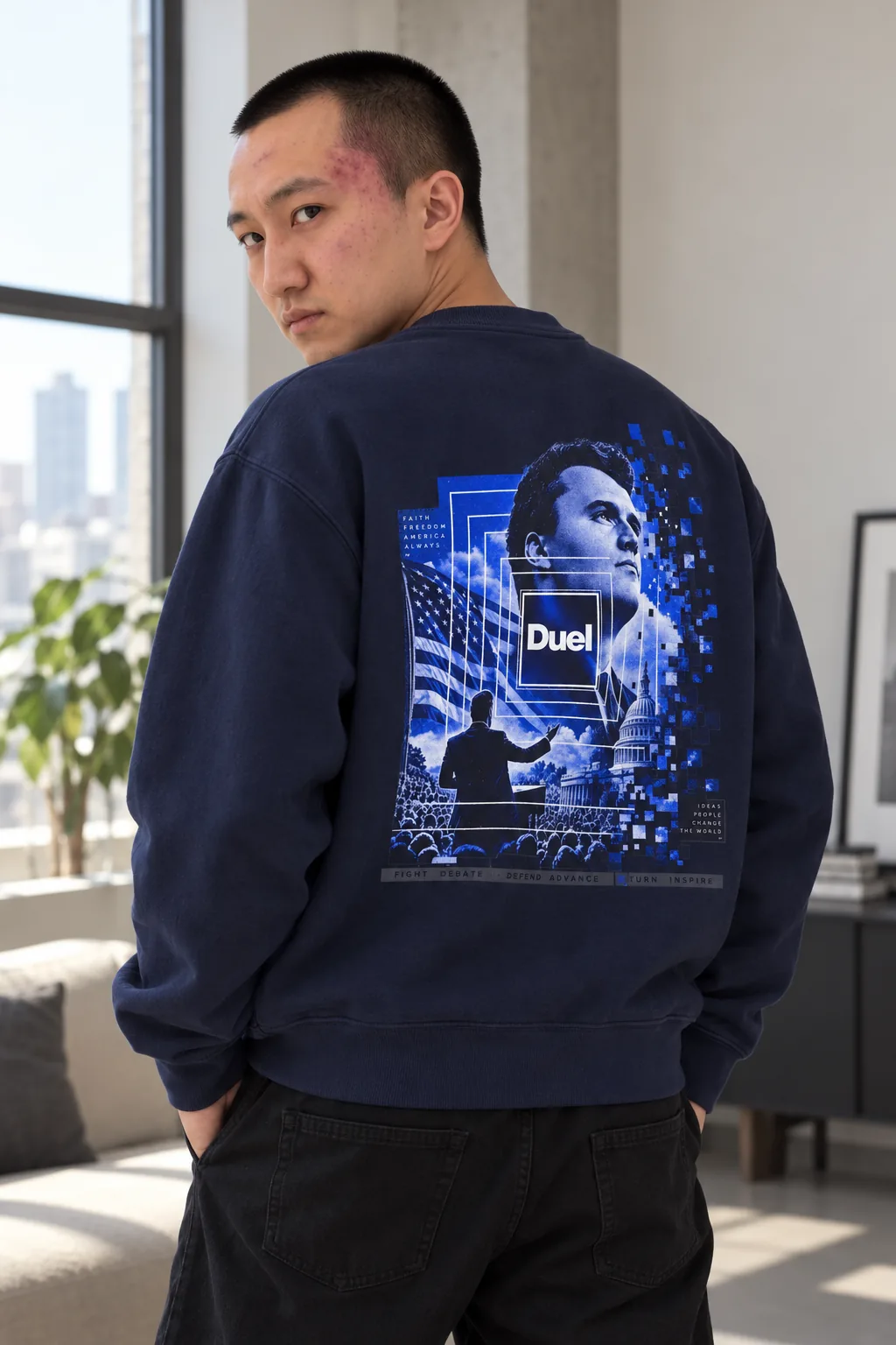 Duel CK Sweatshirt, worn — model back