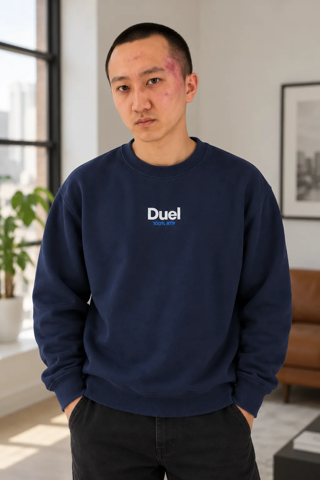 Duel CK Sweatshirt, worn — model front