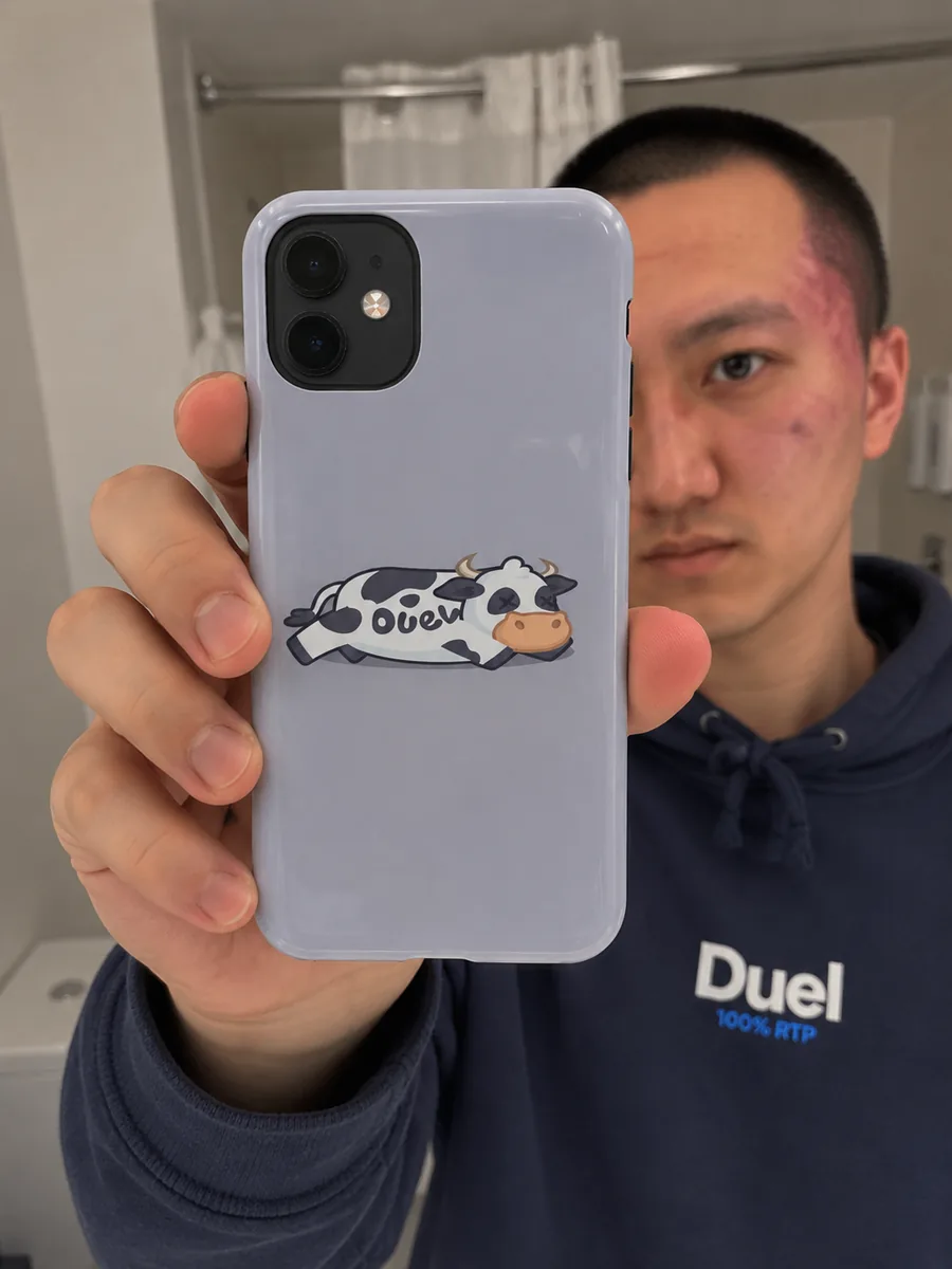 Duel Cow Case, worn — lifestyle
