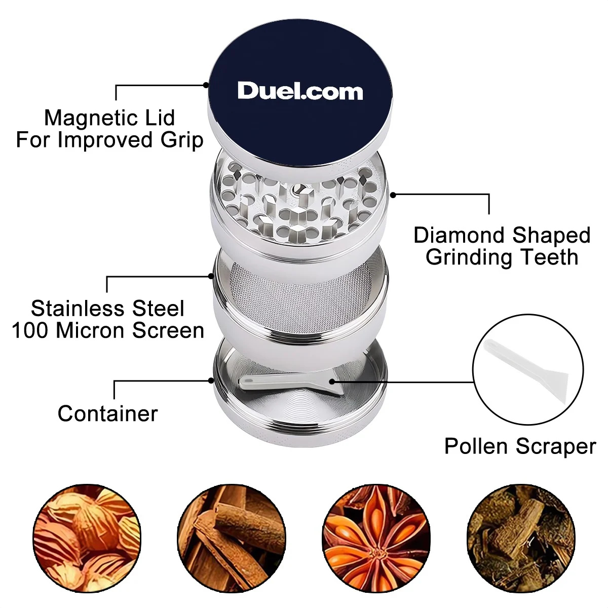 Duel Herb Grinder exploded view