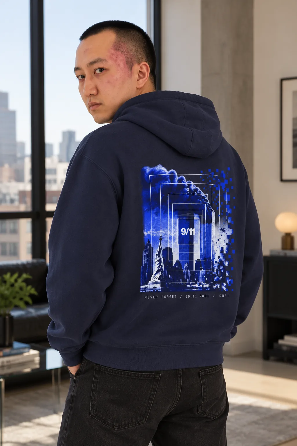 Duel 9/11 Jumper, worn — model back