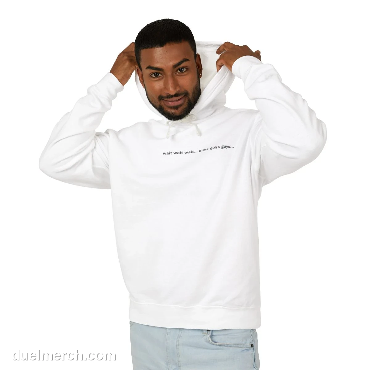 Duel Wait Wait Wait Sweatshirt, worn
